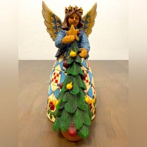 Jim Shore Angel W/Christmas Tree 2002 Figurine Heartwood Creek 9” #105172